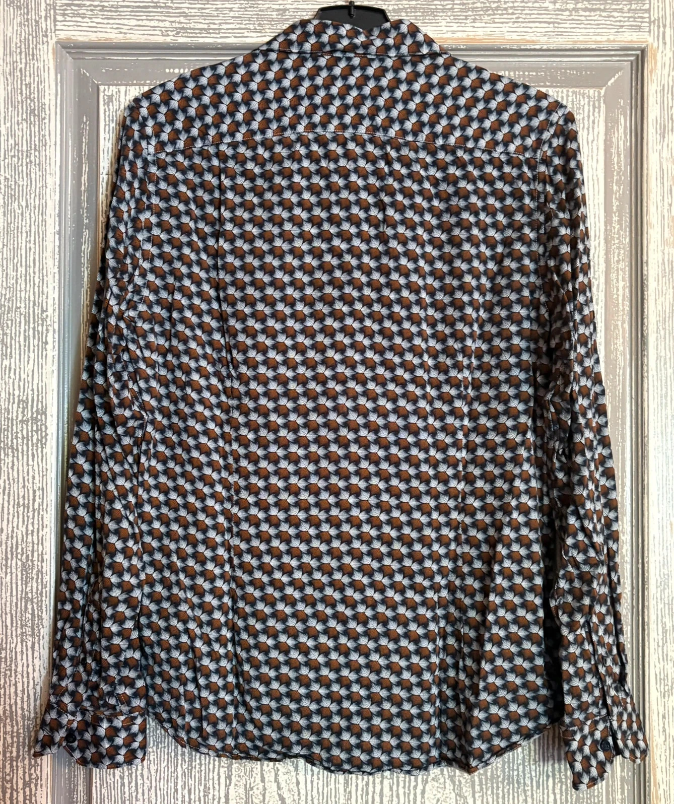 Camisa con estampado azul y marrón – photo 2